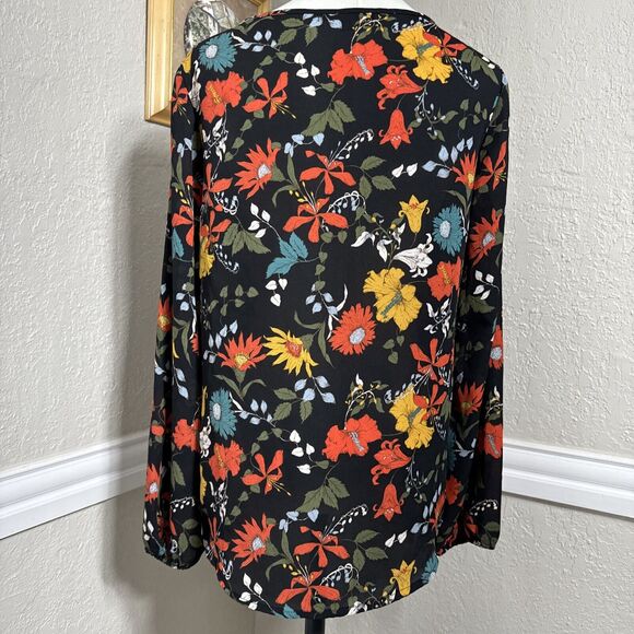 Tops Floral Blouse Long Sleeve Multicoloured Women’s Size M by Gipson - Picture 7 of 10